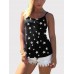 Star Print Back Cross Sleeveless Sling Casual Wild Tank Top