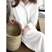 Solid Color Long Sleeve Lapel Loose Maxi Shirt Dress