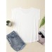 Women Casual Graffiti Print White Wild Tank Top Loose T  shirts