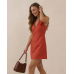 Elara | Linen V-Neck Mini Dress