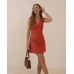 Elara | Linen V-Neck Mini Dress