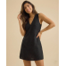 Elara | Linen V-Neck Mini Dress