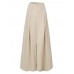 Women Solid Color Elastic Waist Pleats Loose Wide Leg Pants With Pocket