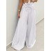 Women Floor Length Solid Pleating Casual Loose Fit Pants